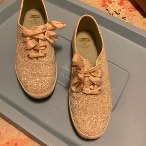 Keds Shoes - Silver White Glitter Kate Spade Keds Keds Shoes - Silver White Glitter Kate Spade Keds